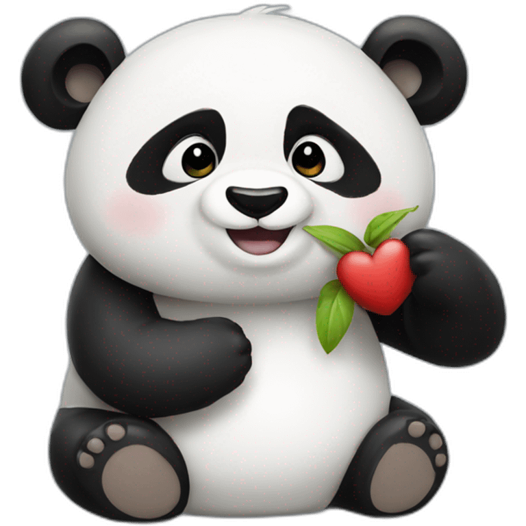 Panda kiss you emoji