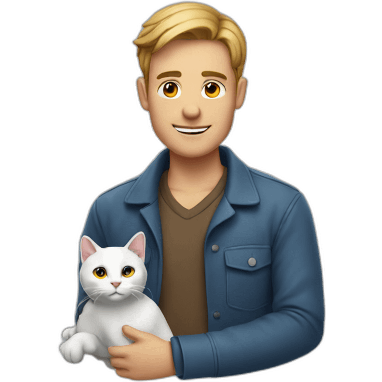 Un homme avec un chat emoji