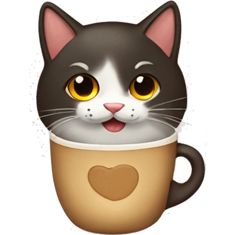 gato café ziamés emoji