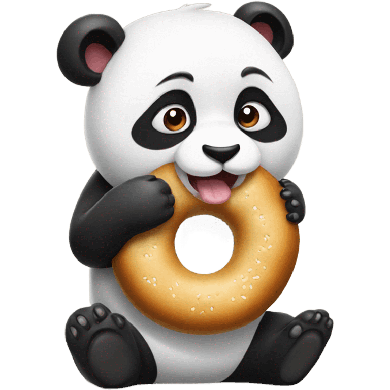 panda eating a bagel emoji