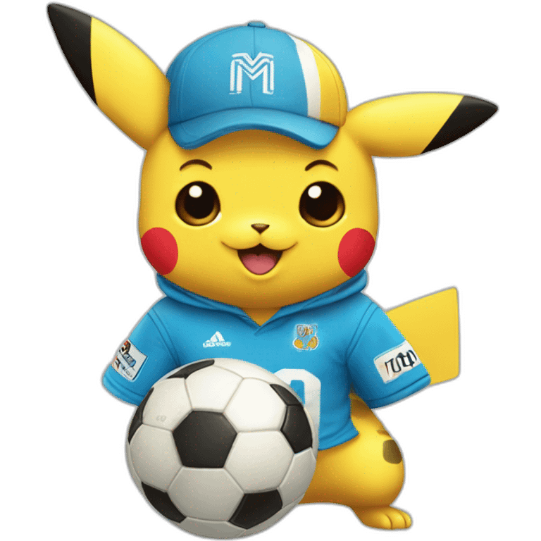 Pikatchu-soccer-fan-Marseille emoji