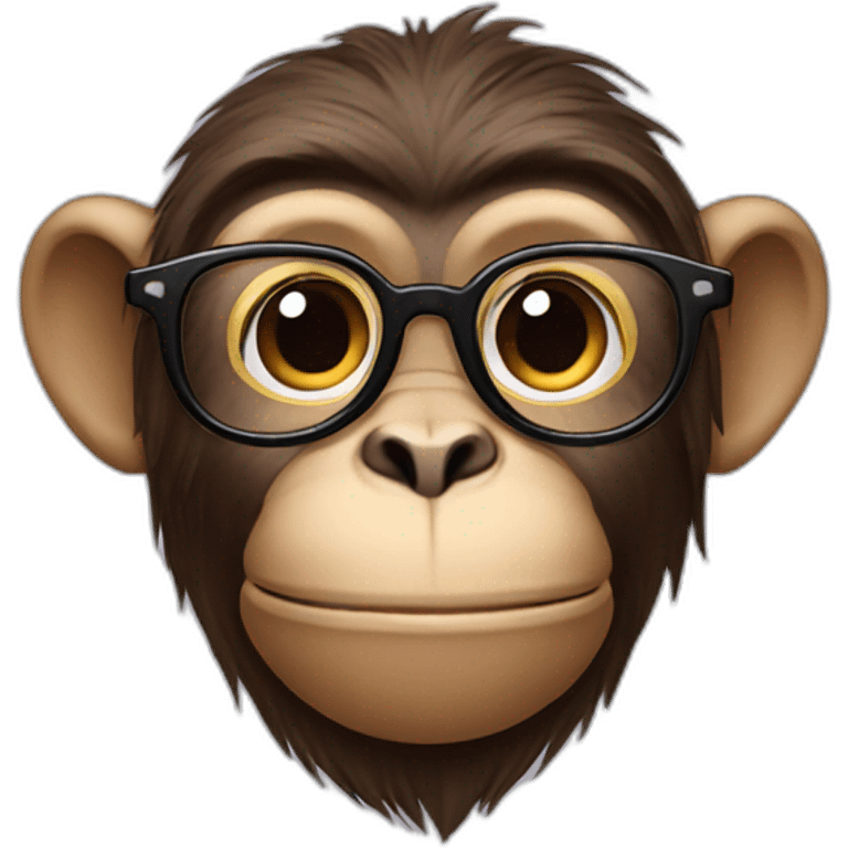 Monkey with glasses with a modern haircut emoji