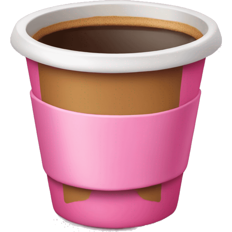 Pink cup with coffee  emoji