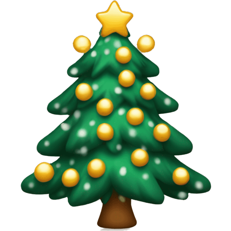 Christmas tree with warm lights and snow  emoji