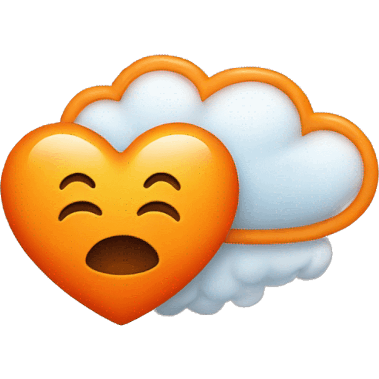 orange heart + clouds emoji