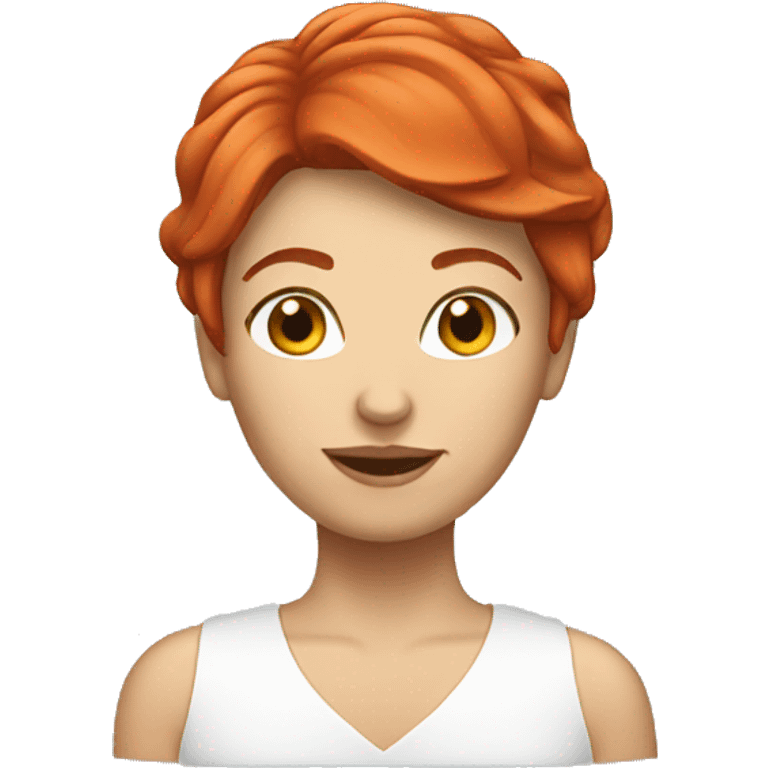 A red short hair white woman  emoji