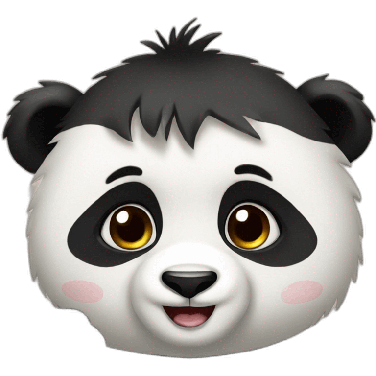 Innocent panda asking and emoji