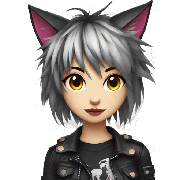 Edgy Cartoon Anime Punk Catgirl emoji