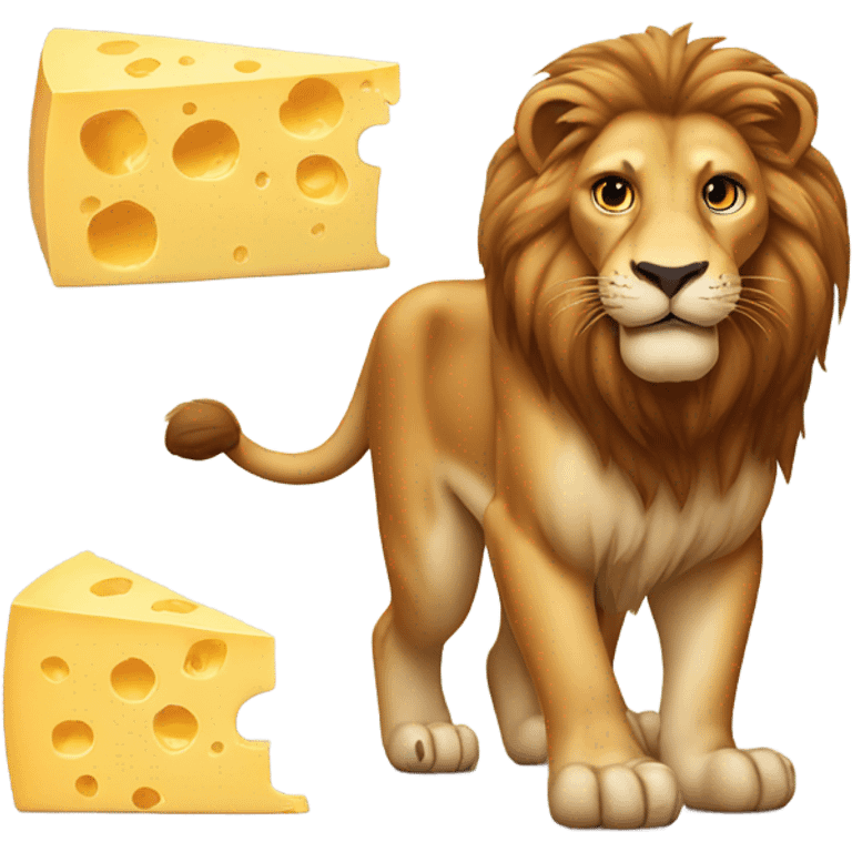 Lions stepping on cheese emoji