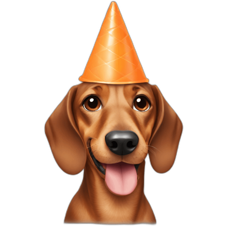 dachshund with a cone emoji