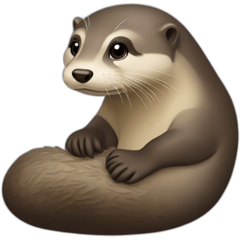 Loutre sur un resuin emoji