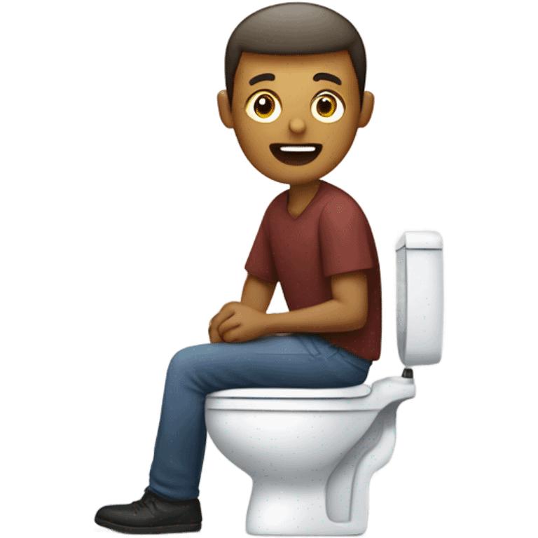 Man in a toilet in a classroom  emoji