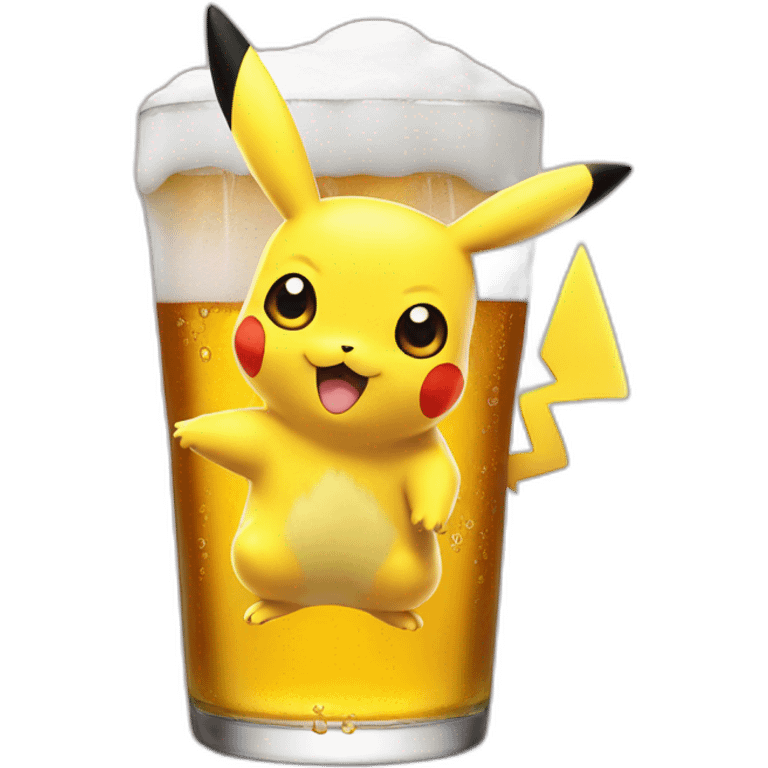 Pikachu beer emoji