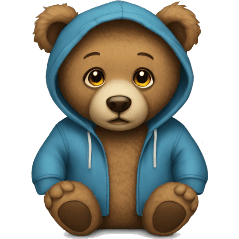 Teddy bear with hoodie emoji