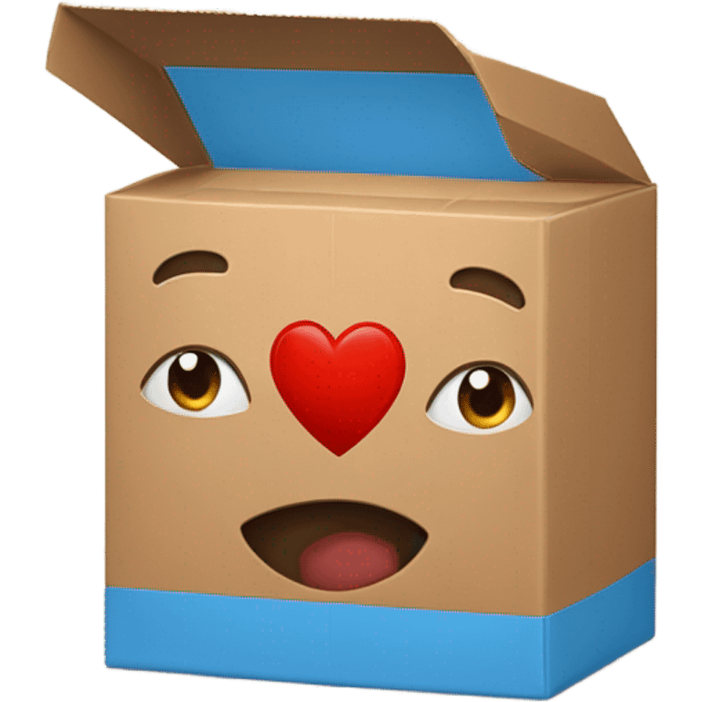 un corazon grande con una caja de carton inteligente   emoji