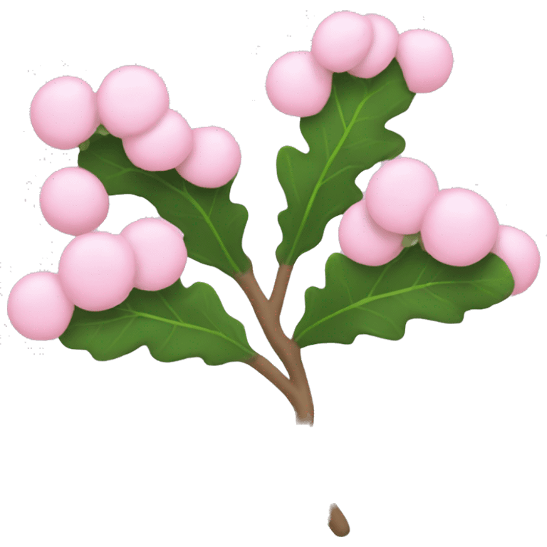 Light pink mistletoe emoji