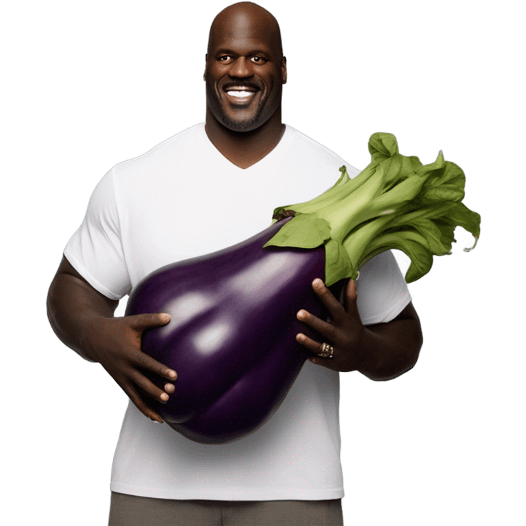 Shaq holding an eggplant emoji