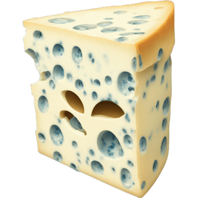 blue cheese with hidden face emoji