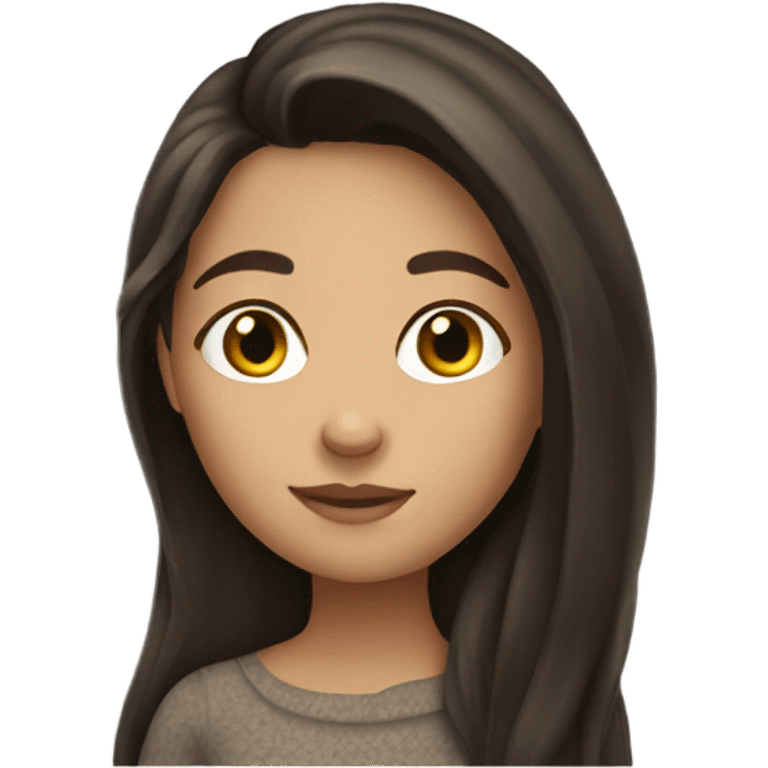 Beautiful girl, long hair, brunette emoji