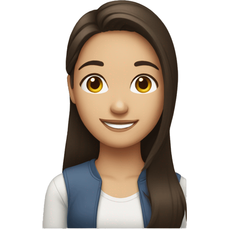 brunette girl smiling emoji