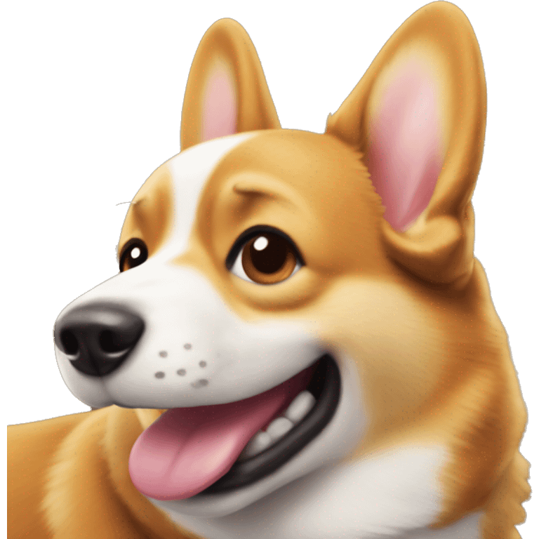 The corgi dog is smiling emoji