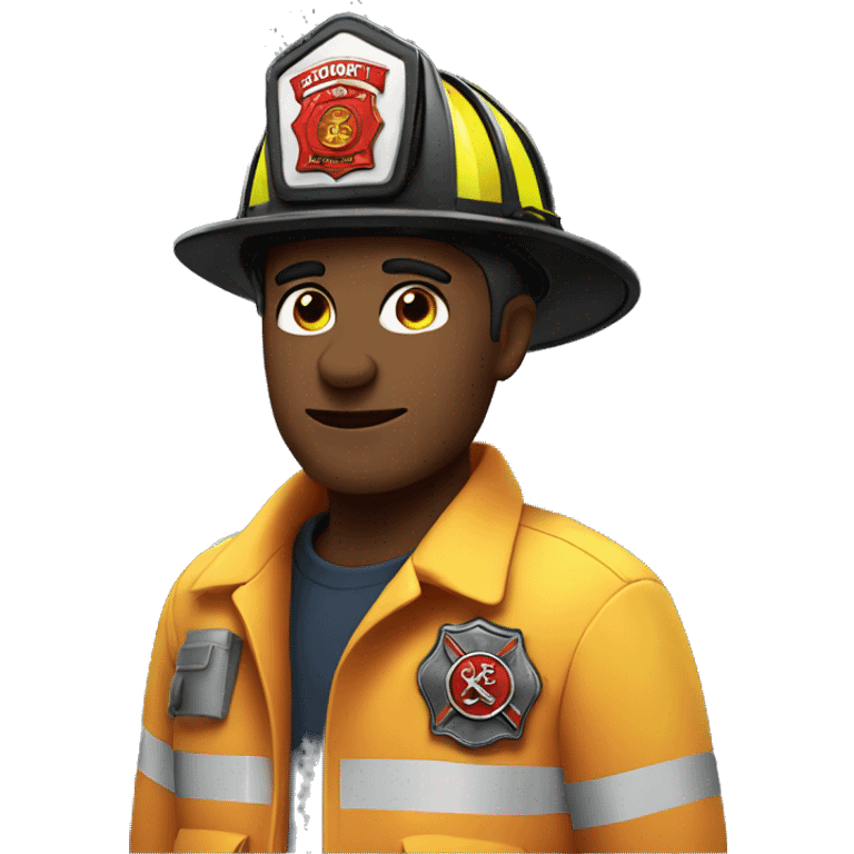 Firefighter wearing 58 badge  emoji