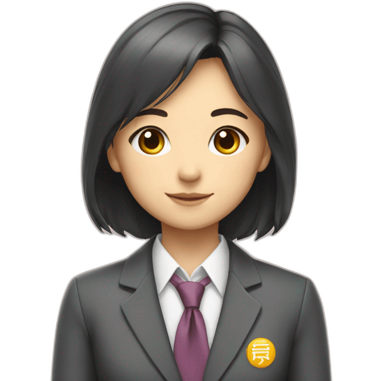 japanese school girl wears blazer and tie school uniform emoji