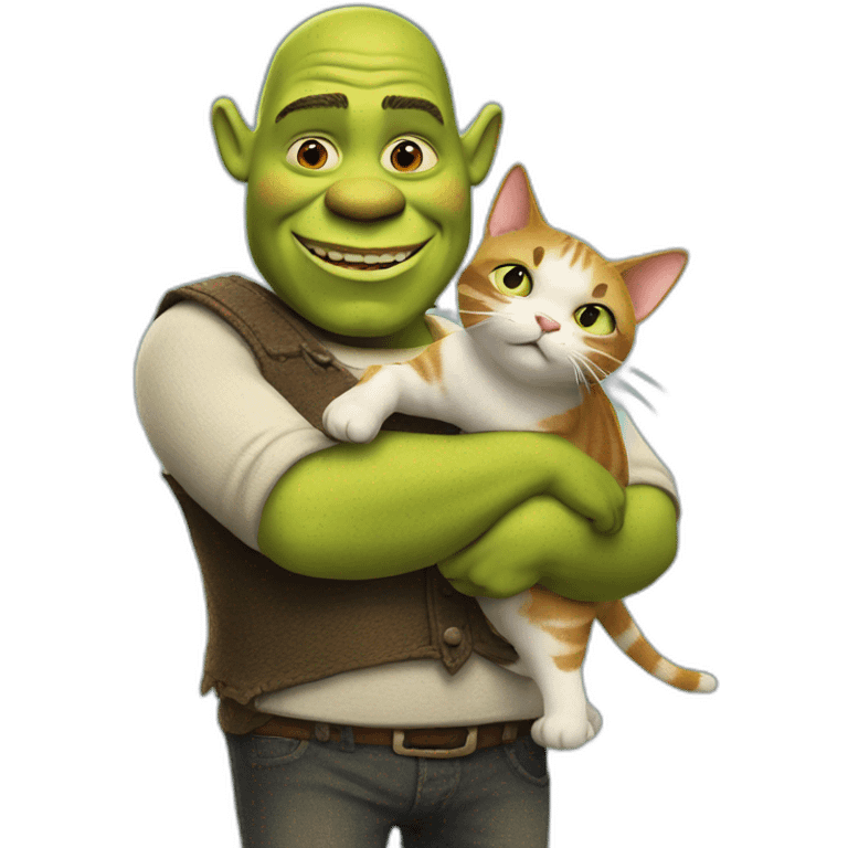 Shrek with A cat emoji