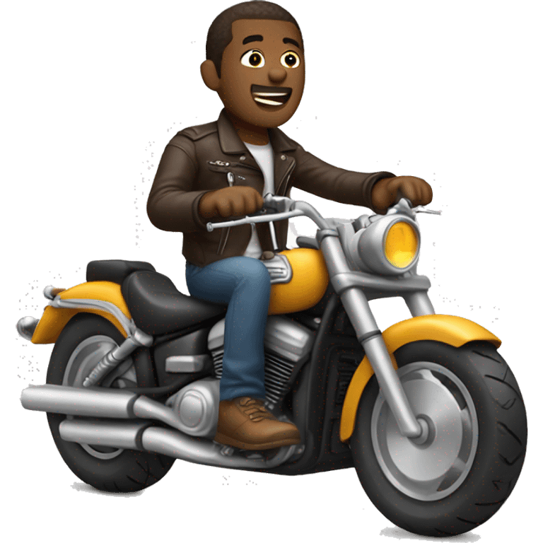 Chill guy  on a motorcycle  emoji