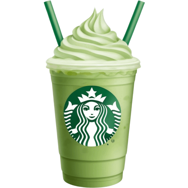 iced pastel green matcha starbucks with no whipped cream emoji