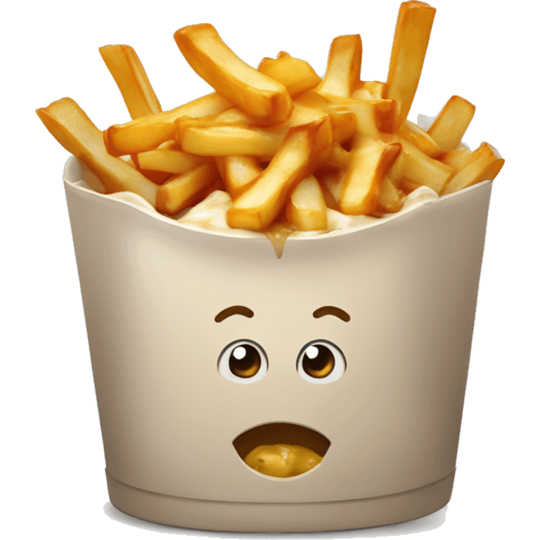 Poutine qui mange une poutine emoji