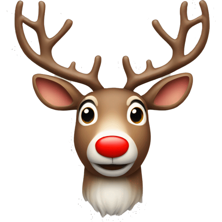 Male reindeer with glowing red nose  emoji