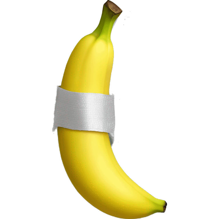 A banana that is duct taped to a wall emoji