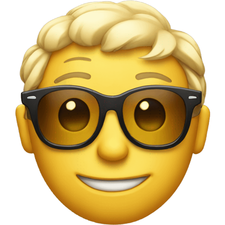 Emoji with sunglasses and a smirk emoji