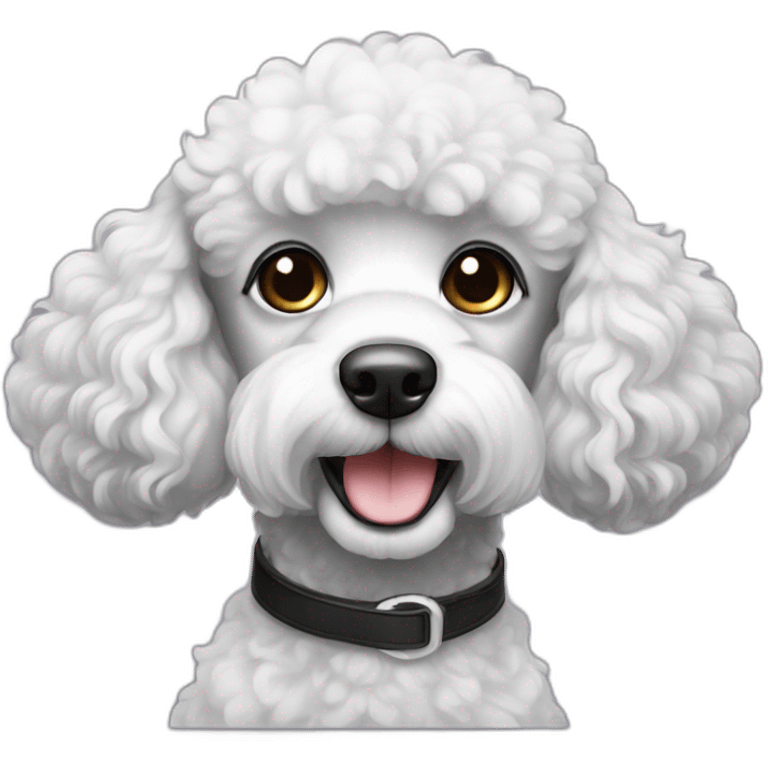 Black and white ear poodle emoji