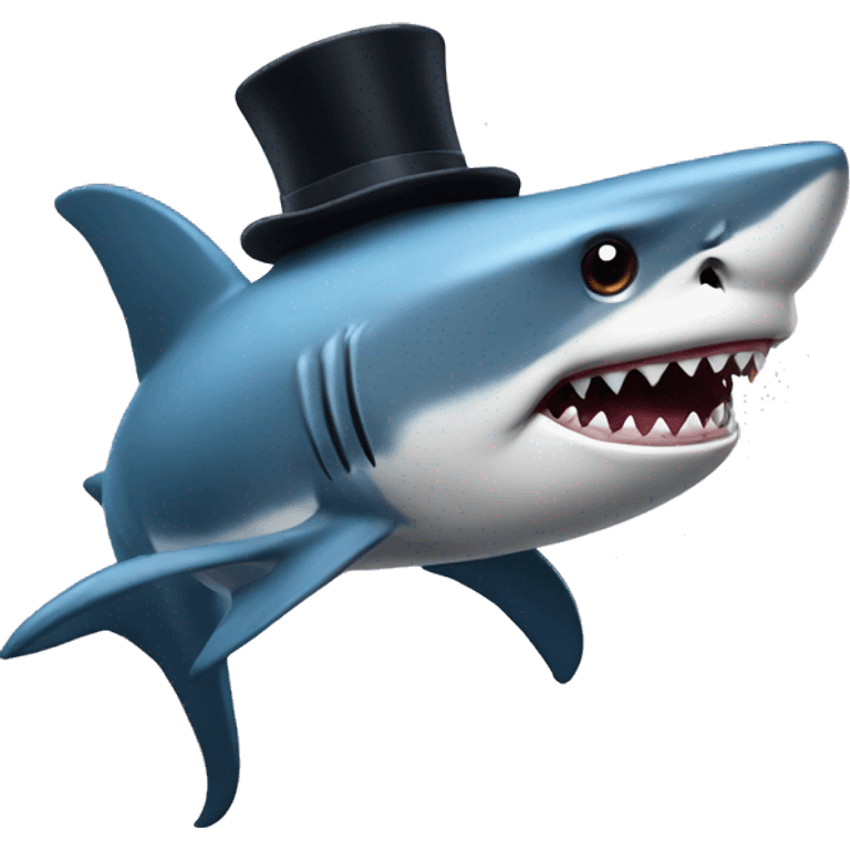 Shark with a top hat emoji