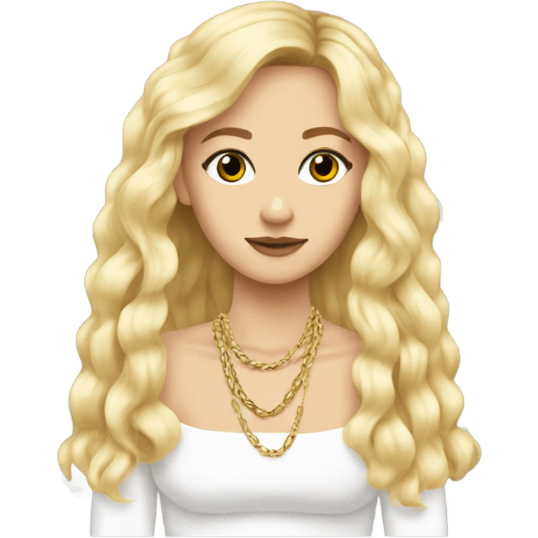 Blonde Chanel long hair german Girl Crop top emoji