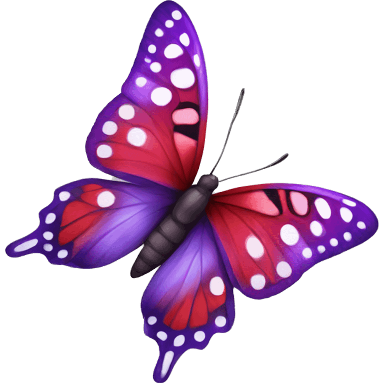 Red and purple spotted butterfly emoji