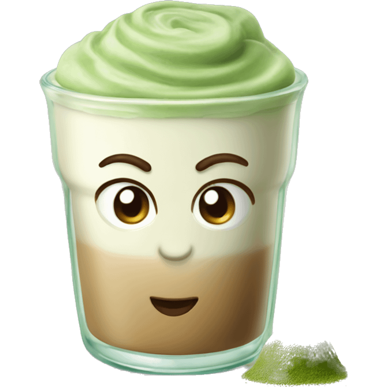 matcha latte in glass cup emoji