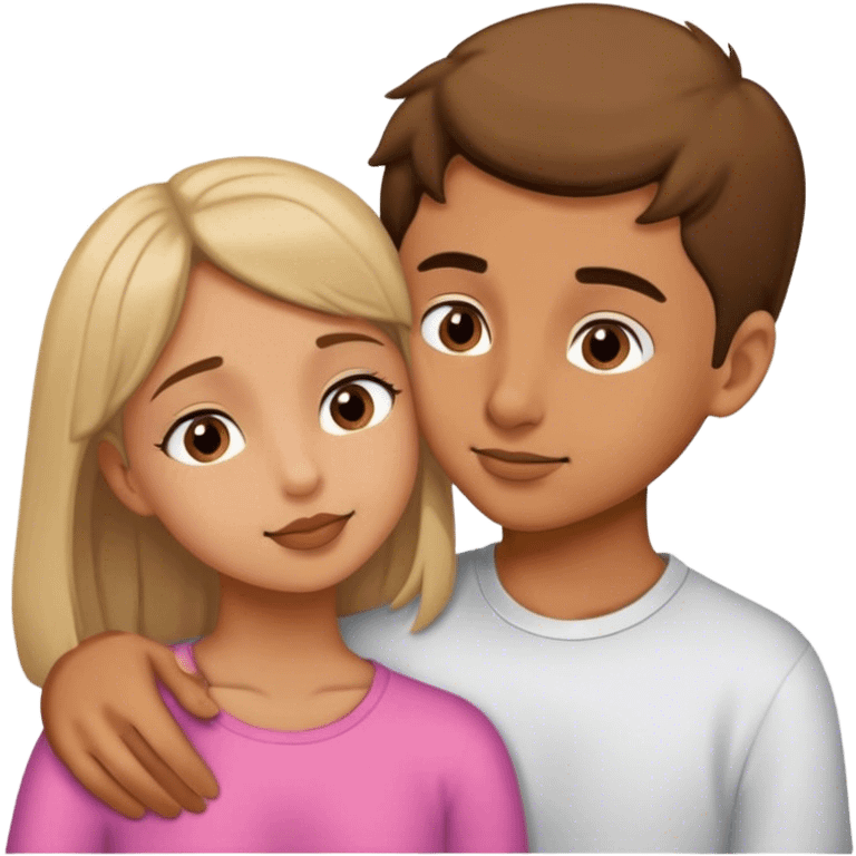 A boy and girl nuzzling noses emoji