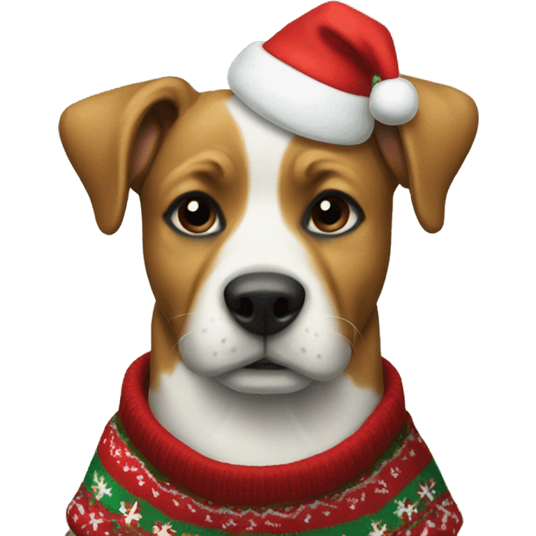 Dog in Christmas sweater emoji