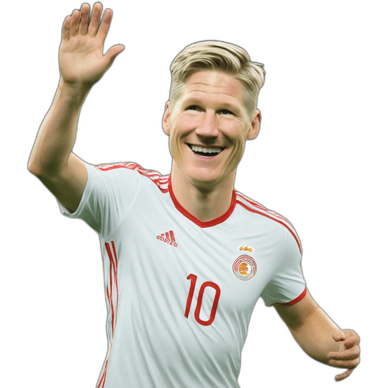 Bastian Schweinsteiger waving emoji