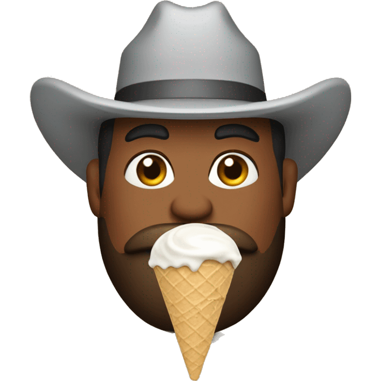 Cowboy eating ice creem  emoji