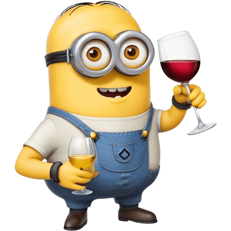 Minion drinking wine emoji