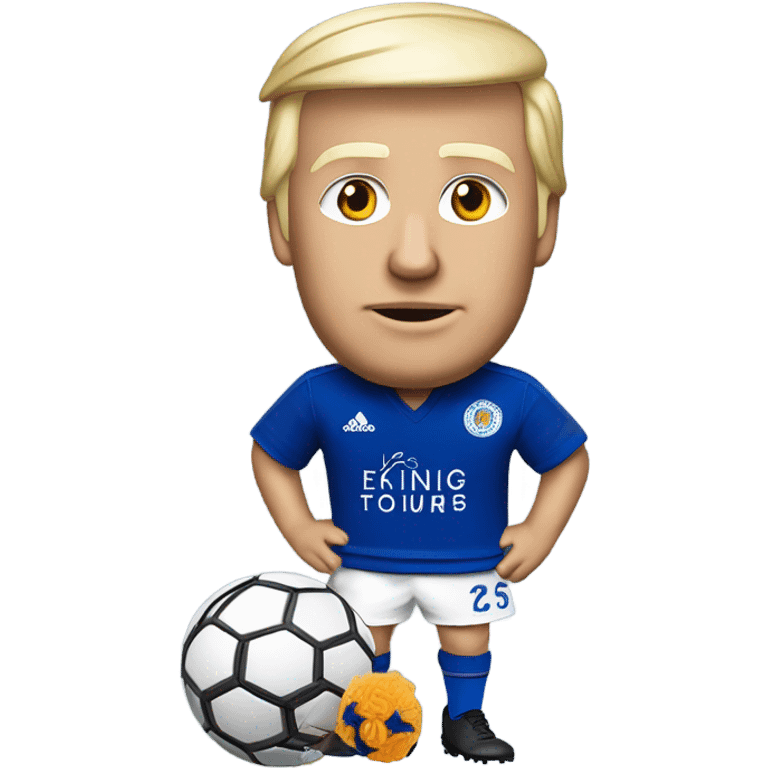 Donald trump as a Leicester city football supporter with football boots emoji