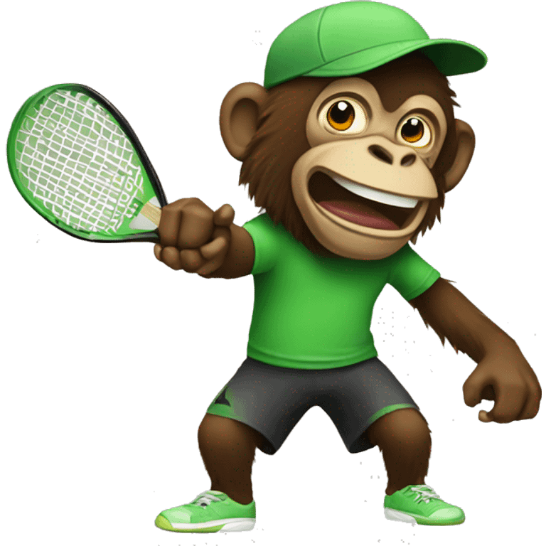 Create an ape playing pickleball emoji