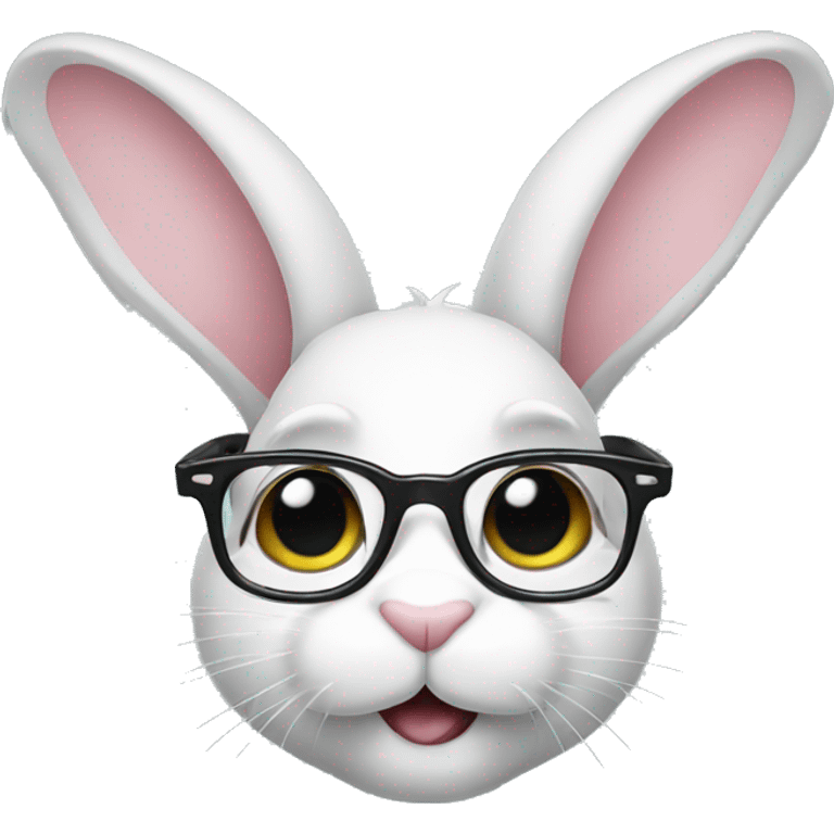 Bunny using glasses emoji