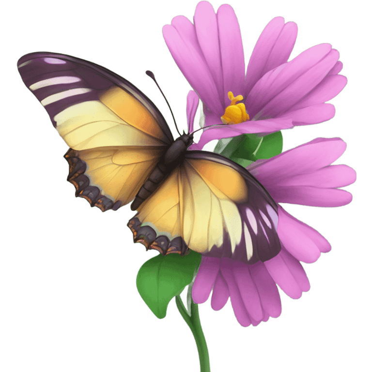 Butterfly on flower emoji