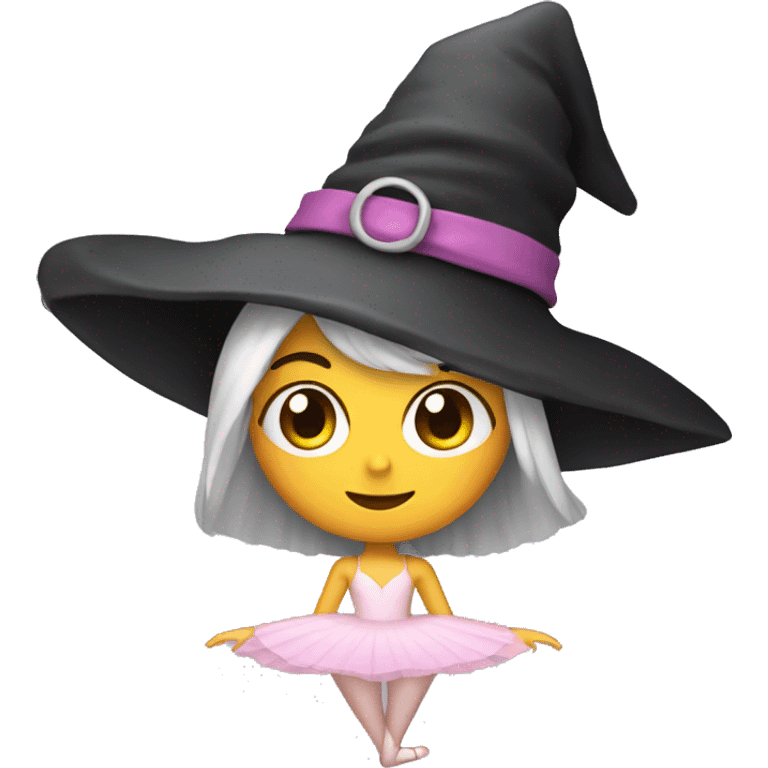 ballerina with a witches hat emoji