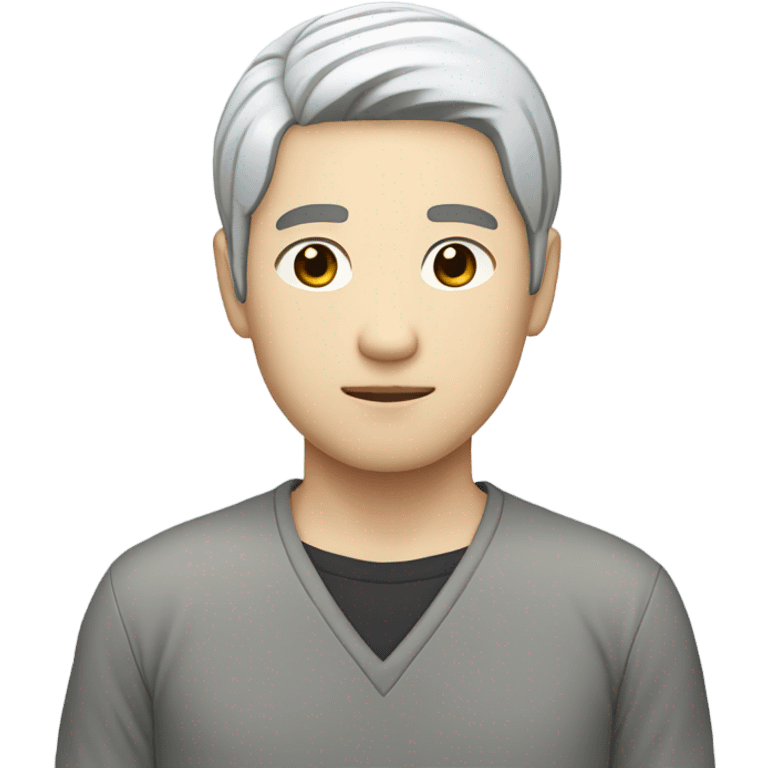 man from japan, white skin, black hair, casual shirt emoji